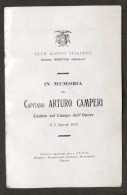 WWI - C.A.I. Sezione Monviso - In Memoria Del Capitano Arturo Camperi - 1916 - Altri & Non Classificati