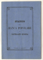 Statuto Della Banca Popolare Di Castellazzo Bormida (Alessandria) - 1873 - Altri & Non Classificati