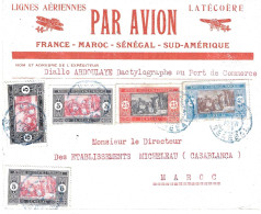 Ligne Mermoz - Enveloppe Latécoère - Dakar Pour Casablanca - Airmail