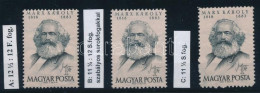 ** 1953 Marx Bélyeg Mind A 3 Fogazat Változata (302.000) Nagyon Ritka Kínálat!! Certificate: Visnyovszki - Other & Unclassified