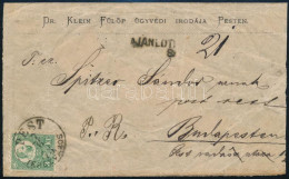 1873 Helyi Ajánlott Levél Réznyomat 3kr és A Hátoldalon 5kr Bérmentesítéssel, érdekes Hátoldali Postai Feljegyzéssel - Autres & Non Classés