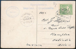 1912 Képeslap Indiába "KAMPTEE" érkezési Bélyegzéssel - Other & Unclassified