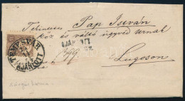 1874 Ajánlott Levél Réznyomat 15kr Bérmentesítéssel "TEMESVÁR / AJÁNLOTT" - "LUGOS / KASSA M." (Gudlin 150 P) - Otros & Sin Clasificación