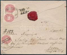 1864 Ajánlott Levél 5kr + Hátoldalán 5kr Párral Bérmentesítve "OEDENBURG / RECOMAND." - "PEST" Kiállítási Célból Szétnyi - Other & Unclassified