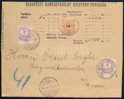 1896 Színes Számú 2 X 2kr + Fekete Számú 50kr Pénzeslevél Előlapon, Mindhárom Bélyeg Erősen Elfogazva - Altri & Non Classificati