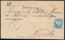 1882 Térti Vevény Színes Számú 10kr Bérmentesítéssel, A Hátoldalon 5kr Bélyeg Maradványa - Sonstige & Ohne Zuordnung