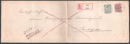 1897 Nagyalakú Expressz Ajánlott Levél Színes Számú 20kr + Fekete Számú 15kr Bérmentesítéssel "PÉCS" - Sonstige & Ohne Zuordnung