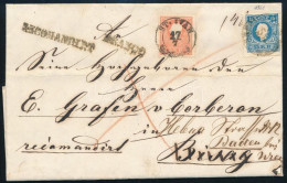 ~1861 5kr + 15kr + A Hátoldalon Kettétépett 10kr Ajánlott Levélen "ST. IVAN" (Gudlin 300 Pont) - "BREZNICA" Továbbküldve - Sonstige & Ohne Zuordnung