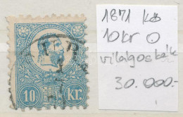 O 1871 Kőnyomat 10kr Világoskék (30.000) - Sonstige & Ohne Zuordnung