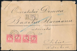 1890 4 X Színes Számú 5kr Nagyalakú Ajánlott Levélen "ABRUDBÁNYA" - "NAGY-SZEBEN" - Other & Unclassified