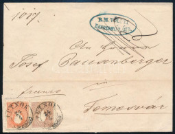 1860 5kr + 10kr Levélen "PUTNOK" - Temesvár - Sonstige & Ohne Zuordnung