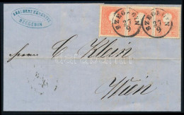 1860 3 X 5kr (festékfoltok) Levélen "SZEGEDIN" - Wien - Autres & Non Classés