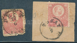 1871 Kőnyomat 5kr (sarokhibás Bélyeg / Corner Fault) "PEST / ESTE" + 1871 Réznyomat 5kr "TOKAY" (11.000) - Other & Unclassified