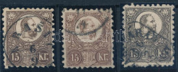 O 1871 Réznyomat 15kr 3 Különféle árnyalat - Other & Unclassified