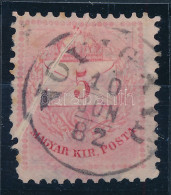 O 1881 Színesszámú 5kr Bal Felső Sarokban Papírránc - Other & Unclassified