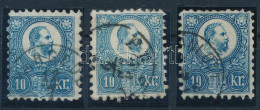 O 1871 Réznyomat 10kr 3 Különféle árnyalat - Other & Unclassified