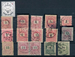 O 1889 9 X 5kr, 4 X 15kr, 2 X 30kr Azonos Lemezhibával: Pálcika A Jobb Felső Háromszögben - Other & Unclassified