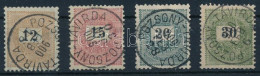 O 1899 Feketeszámú Krajcáros 12kr, 15kr, 20kr + 30kr "POZSONY-TÁVIRDA" 1900 évi Bélyegzéssel (19.800) - Other & Unclassified