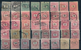 O 1889 Feketeszámú 2 X 1kr, 3 X 3kr, 20 X 5kr, 2 X 12kr, 11 X 15kr, 2 X 24kr Túlfestékezett Bélyegek - Otros & Sin Clasificación