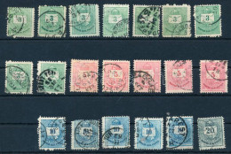 O 1881 Színesszámú 9 X 3kr, 5 X 5kr, 5 X 10kr, 1 X 20kr Festékelkenődés, Foltok A Bélyegképben - Otros & Sin Clasificación