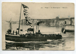 MARINE 1149 Dieppe   Bateau Remorqueur MERCURE Et Ses Voyageurs 1910  - Sleepboten