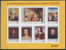 ** 1984 Festmény (XXII.) - A Szépművészeti Múzeum Ellopott Kincsei Vágott Blokk (7.000) - Autres & Non Classés