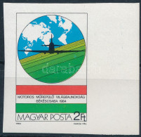 ** 1984 Motoros Műrepülő Világbajnokság ívszéli Vágott Bélyeg (spró Gumihiba / Gum Disturbance) - Other & Unclassified