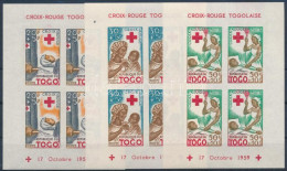 ** Togo 1959 Vöröskereszt Vágott Blokksor Mi Block 2-4 Imperforate (~Mi EUR 110.-) - Other & Unclassified