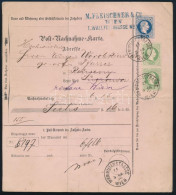 1880 10kr Díjjegyes Utánvételi Lap 3kr Pár Díjkiegészítéssel Bukowinába, Visszaküldve - Other & Unclassified