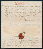 1833 Portós Levél (2 Oldali Hajtóka Hiány) Piros "N.KÁROLY" Bélyegzéssel Kemecsére, Hátoldali Postahivatali Kérelemmel ( - Other & Unclassified