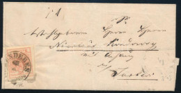 1856 3kr Levélen "KENDERES" - "TURKEVI" - Other & Unclassified