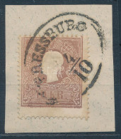 1858 10kr Látványosan Elfogazva, Kivágáson / Shifted Perforation "PRESSBURG" - Altri & Non Classificati