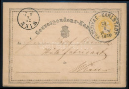 1870 2kr Díjjegyes Levelezőlap "KARLOVAC-KARLSTADT" - Wien - Altri & Non Classificati