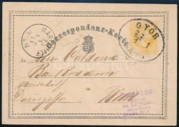 1871 2kr Díjjegyes Levelezőlap "GYŐR RAAB" - Wien - Other & Unclassified