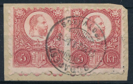 1871 Réznyomat 5kr Pár Képbe Fogazva / Pair With Shifted Perforation "BUDAPEST LIPÓTVÁROS" - Altri & Non Classificati