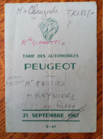 Automobiles Peugeot 204 & 404, J7 - Tarif 1967, Voitures, Ambulances, Utilitaires - Auto's