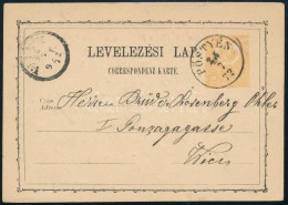 1872 2kr Díjjegyes Levelezőlap / PS-card "PÖSTYÉN" - "WIEN" - Sonstige & Ohne Zuordnung