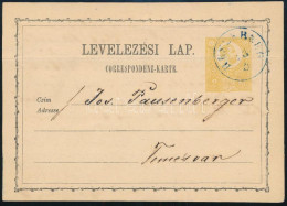 ~1872 2kr Díjjegyes Levelezőlap / PS-card Kék / Blue "RUSZKBERG" - Temesvár - Sonstige & Ohne Zuordnung