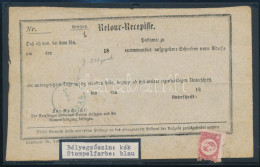 1873 Tértivevény Réznyomat 5kr Darabbal, Kék "VELEJTE" / Retour Recepisse With 5kr Piece, Blue "VELEJTE" (Gudlin 800 P) - Autres & Non Classés