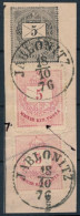 1874 2 X 5kr Díjjegyes Kivágáson, Javítással / 2 X 5kr On Cutting With Retouches "JABLONITZ" - Sonstige & Ohne Zuordnung