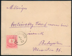 1883 5kr Levélen "HAJNIK SZLIÁCS" - Budapest - Otros & Sin Clasificación