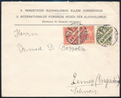 1905 Céges Levél Turul 5f + 2 X 10f Bérmentesítéssel Svájcba Küldve / Business Cover With 25f Franking To Switzerland - Autres & Non Classés