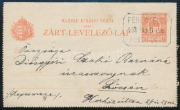 1908 Zárt Levelezőlap 10f "FEHÉRTELEPES POSTAI ÜGYN." Bélyegzéssel - Autres & Non Classés