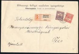 1908 Ajánlott Levél 10f+35f Turul Bérmentesítéssel "FŐHERCEGLAK" - Pécs - Otros & Sin Clasificación