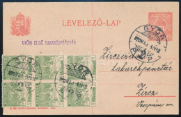 1920 10f Díjjegyes Levelezőlap 6 Db Magyar Posta 5f Kiegészítéssel - Other & Unclassified