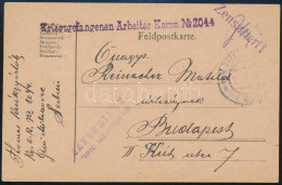 1918 Tábori Posta Levelezőlap "K.u.K. Kriegsgefangenen Arbeiter Komp. No 2044 " Cenzúrázva - Altri & Non Classificati