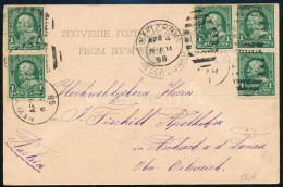 1898 Levelezőlap New Yorkból 5 Db Bélyeggel Ausztriába "ASCHACH AN DER DONAU" / The S.M.S. Donau Was In New York From Ma - Autres & Non Classés