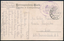 1917 Tábori Posta Képeslap Az S.M.S. Custoza Hajóról - Autres & Non Classés