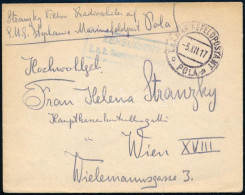 1917 Tábori Posta Levél Az S.M.S. Stephanie Hajóról. / Field Post Cover From The S.M.S. Kronprinzessin Erzherzogin Steph - Otros & Sin Clasificación