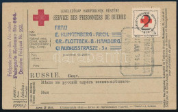 1917 Vöröskeresztes Hadifogoly Levelezőlap Vöröskereszt Segélybélyeggel "KÉZDIMÁRKOSFALVA / POSTAI ÜGYN." Bélyegzéssel - Autres & Non Classés